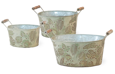 Palm Leaf Oval Buckets S3