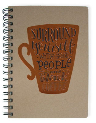 Black Coffee Wire Notebook Large