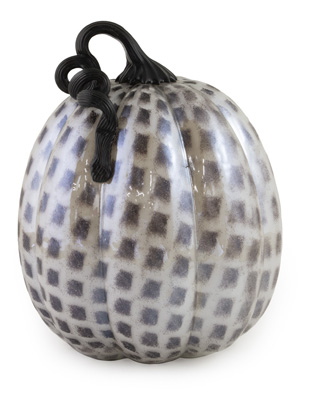 Large Black & White Check Pumpkin