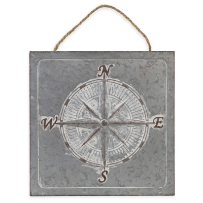 Metal Compass Rose Sign