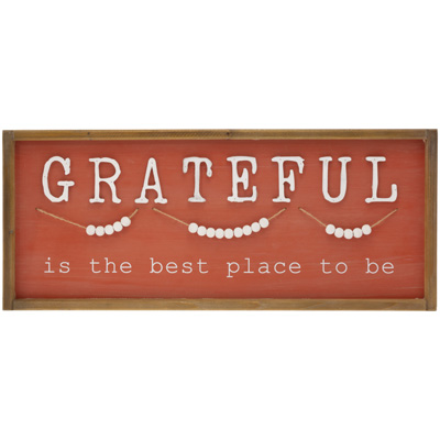 Grateful Beaded Sign - orange