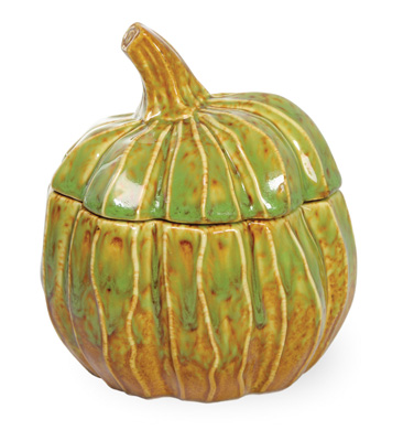 Autumn Days Pumpkin Lidded Jar Green/Brown