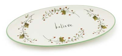 PINECONES & BELLS OVAL PLATTER