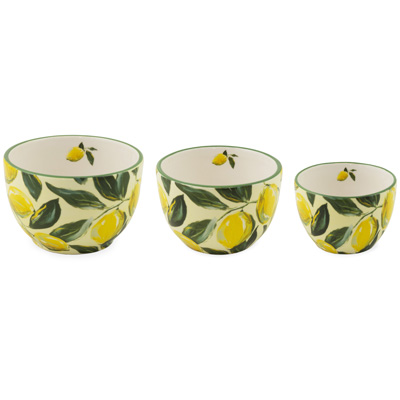 Painterly Lemons Prep Bowls (set of 3)