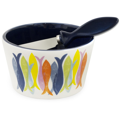 Kate Nelligan Hand Stamp Fish Bowl & Spreader