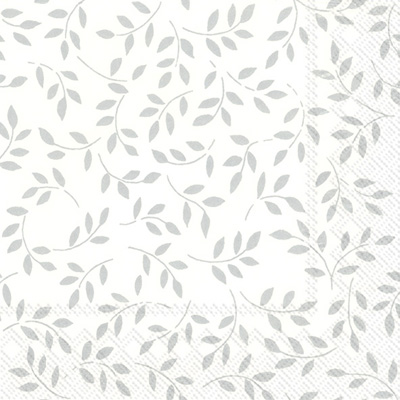 Folia White/Silver Lunch Napkin