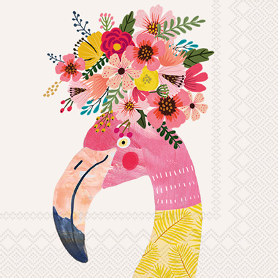 Floral Flamingo Lunch Napkin