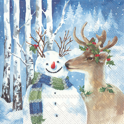 A Kiss For Snowman Lunch Napkin