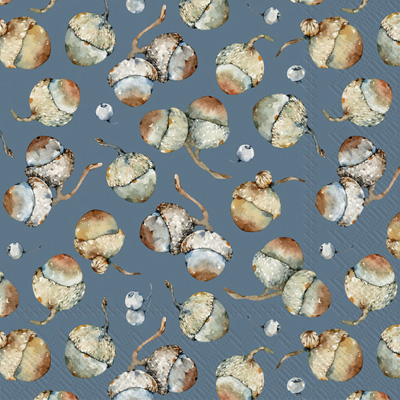 Acorns Dance Lunch Napkin - blue