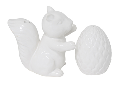 Squirrel & Nut White Salt & Pepper Set