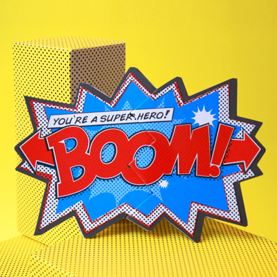 My Design Co. Comic Action Cracker Card Boom