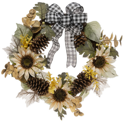 White Sunflower Wreath