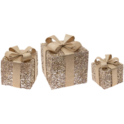 Gold Glitter Present Set (set of 3)