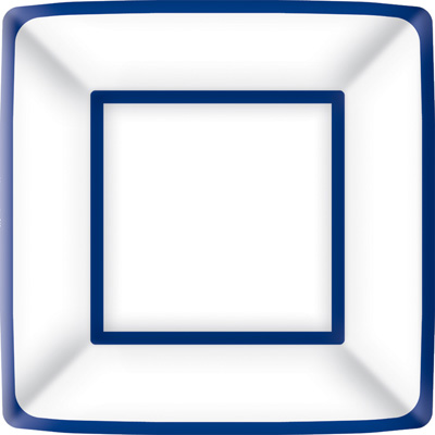 Classic Square Dinner Plate blue white