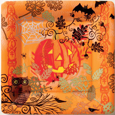 Jack O Lantern Square Paper Dinner Plate