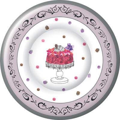 Fancy Cake Round Paper Dessert Plate
