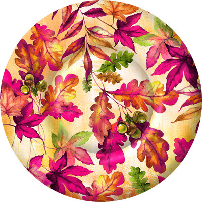 Bright Autumn Round Dessert Plate