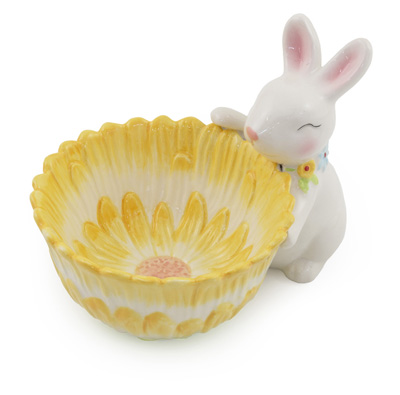 Floral Bunny Yellow Bowl