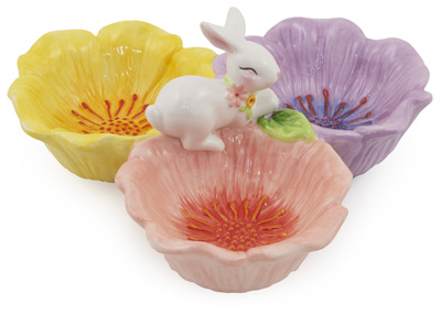 Floral Bunny Tri Part Bowl