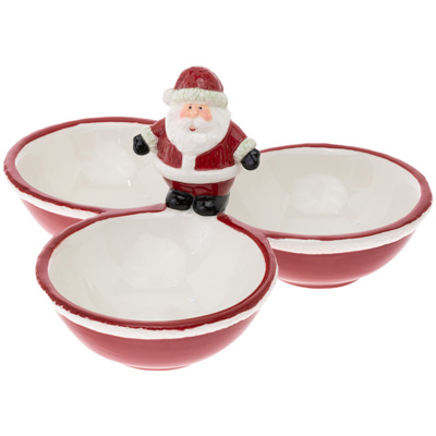 Jolly Santa Tri Part Bowl