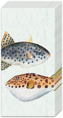 Fish Of The Sea Pocket Tissue light blue
