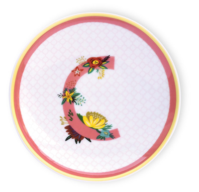 Rosanne Beck Floral Monogram C Accent Dish