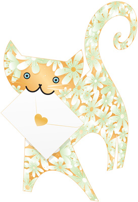 Special Delivery Blossom Cat 3D Card