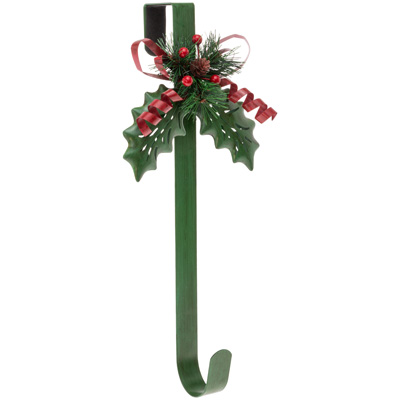 Green Holly Leaf Wreath Hanger