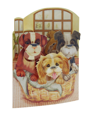 3 PUPPIES IN A BASKET