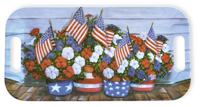 Melamine Tray Patriotic PEtunias