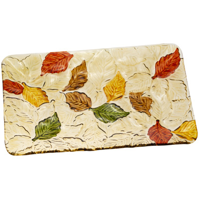 Falling Leaves Rectangle Glass Plate