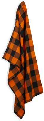 Black & Orange Check  Tea Towels (Set of 2)