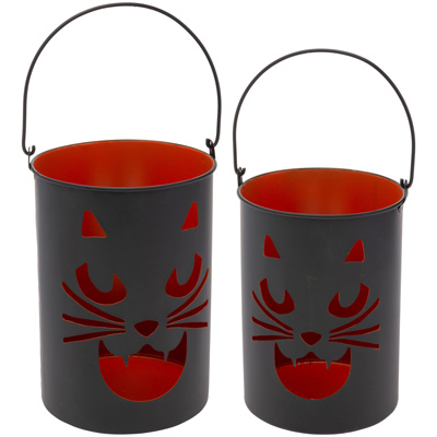 Black Cat Luminary Pails Set of 2