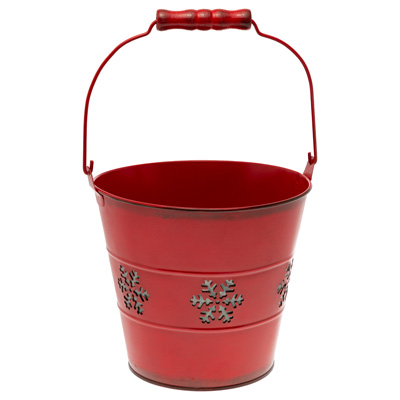 Red Cutout Snowflake Pail