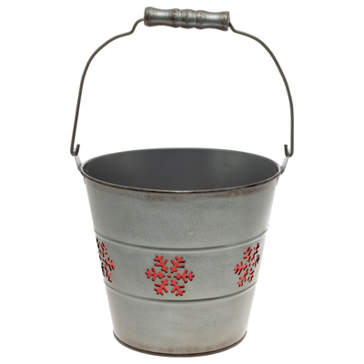 Grey Cutout Snowflake Pail