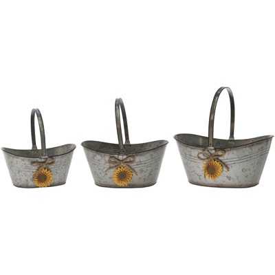 Sunflower Charm Nesting Pails (set of 3)