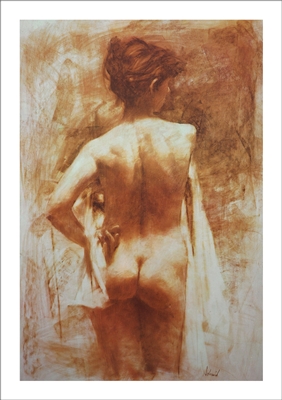 Standing Nude Lithograph By Richard Schmid