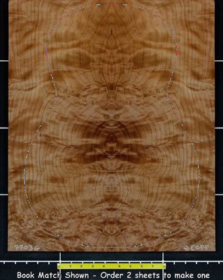 Redwood .7mm Guitar Quilted Burly wood veneer