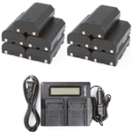 10 Batteries + LCD Dual Rapid Battery Charger for