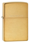 Zippo Lighter - Brushed Brass "Solid Brass" Engraved - 204