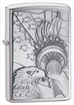 Zippo Lighter - Something Patriotic Brushed Chrome - 20895