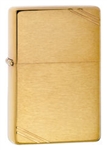 Zippo Lighter - Vintage with Slashes Brushed Brass - 240