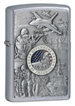 Zippo Lighter - Joined Forces Emblem Street Chrome - 24457