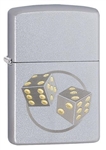 Zippo Lighter - Dice Satin Chrome - 29412