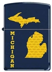 Zippo Lighter - State of Michigan Blue Matte - 851117