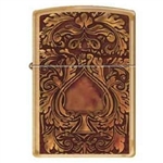 Zippo Lighter - Golden Spade Brushed Brass - 851689