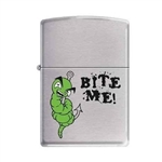 Zippo Lighter - Bite Me! Brushed Chrome - 852013