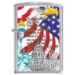 Zippo Lighter - We the People Brushed Chrome - 852030