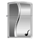 Zippo Pipe Lighter Checkered Brushed Chrome - 852875