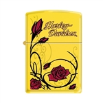 Zippo Lighter - Harley Davidson Roses Lemon Matte - 852912